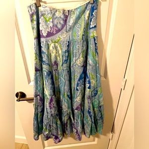 Ralph Lauren skirt. Spring colors - white, blues, green, and purple. Size - XS.
